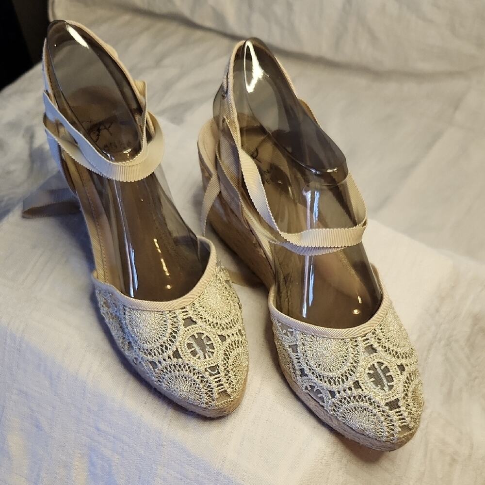 Adrianna Papell Cream Espadrille Shoes